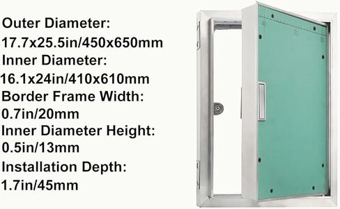 Concealed Wall Access Panel - Aluminum Access Door for Plumbing &, Commercial Use, Ideal for Schools & Hotels - 450x650mm Drywall Access Solution in Saudi Arabia