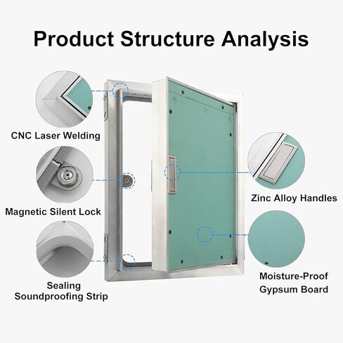 Concealed Wall Access Panel - Aluminum Access Door for Plumbing &, Commercial Use, Ideal for Schools & Hotels - 450x650mm Drywall Access Solution in Saudi Arabia