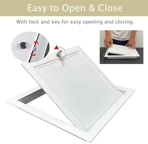 Paintable Metal Access Panel 6x6 to 24x24 Inch - Wall/Ceiling Door with Keys for Easy Plumbing & Valve Access - Discreet Solutions for Home & Commercial Use in Saudi Arabia