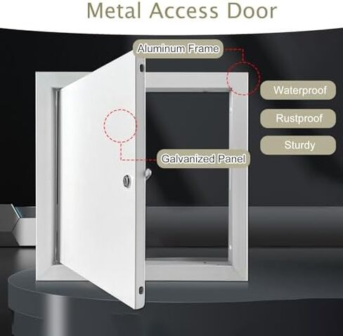 Paintable Metal Access Panel 6x6 to 24x24 Inch - Wall/Ceiling Door with Keys for Easy Plumbing & Valve Access - Discreet Solutions for Home & Commercial Use in Saudi Arabia