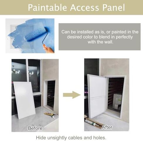 Paintable Metal Access Panel 6x6 to 24x24 Inch - Wall/Ceiling Door with Keys for Easy Plumbing & Valve Access - Discreet Solutions for Home & Commercial Use in Saudi Arabia