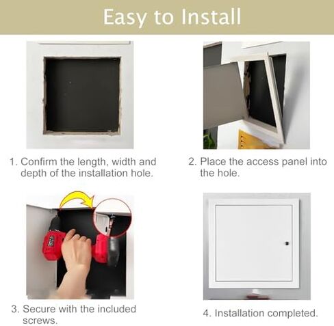 Paintable Metal Access Panel 6x6 to 24x24 Inch - Wall/Ceiling Door with Keys for Easy Plumbing & Valve Access - Discreet Solutions for Home & Commercial Use in Saudi Arabia