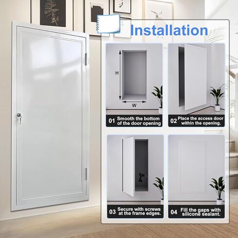 White Access Panel 24x24in & 28x28in, Aluminum Service Door for Gas, Water, Electricity Inspection, Plasterboard Hatch Cover (26x32in/66x81cm) - Durable, Easy Install in Saudi Arabia