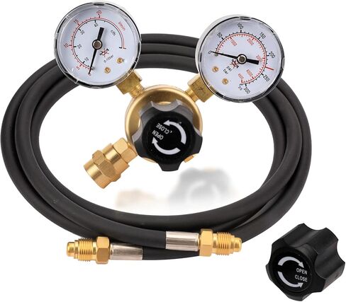 Tutor Auto Argon CO2 Regulator Gauge Welding Gas Regulator, CGA580 Inlet Connection, 0-4500PSI/0-10BAR Input Pressure, Brass, 6.6Ft Gas Hose, MIG TIG Welding in Saudi Arabia