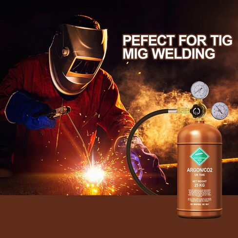 Tutor Auto Argon CO2 Regulator Gauge Welding Gas Regulator, CGA580 Inlet Connection, 0-4500PSI/0-10BAR Input Pressure, Brass, 6.6Ft Gas Hose, MIG TIG Welding in Saudi Arabia
