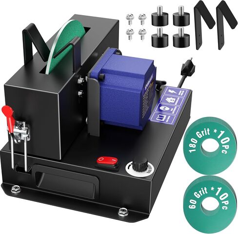 SporGain Lawn Mower Blade Sharpener, Brushless Motor 3000RPM Blade Grinder with Lifetime Motor Warranty, 7" Ceramic Wheel with 20 Sanding Discs for High Lift, Low Lift, Gator & Flat Blades in Kuwait