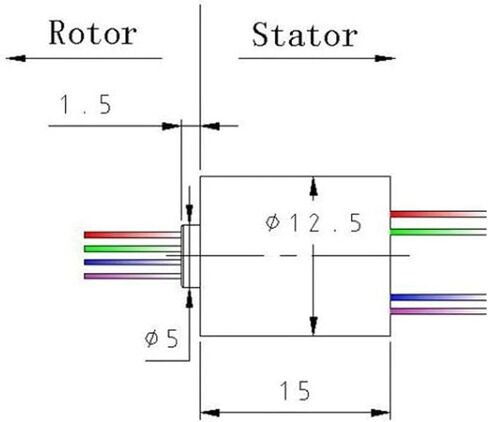1 Piece OD 12.5mm Conductive Slip Ring Without Flange 4 Channels 2A Collector Ring Infinite Rotary Joint in Kuwait