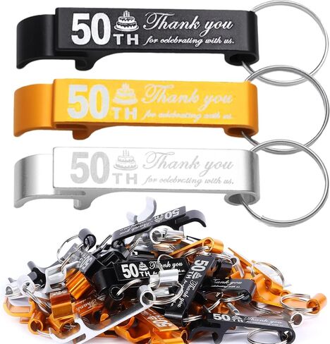 50th Keychain Bottle Opener, 50th Birthday Party Favors for Guests, Birthday Party Souvenirs and Decorations (50 Pcs) in Saudi Arabia