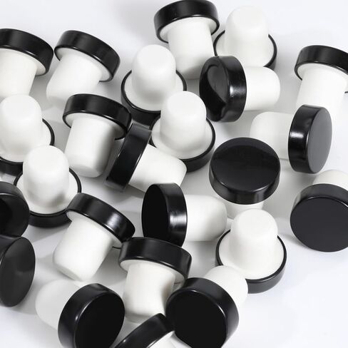 T-shaped Stopper Cork Wine Bottle Stoppers Reusable Wine Sealing Plug for Beer Bottles DIY Craft(Black,20 Pieces) in Saudi Arabia