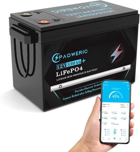 12V 300AH LIFEPO4 بطارية مع SMART 200A BMS ، MAX. 2560W الطاقة ، 10000+ دورات ، عمر 10 سنوات ، بطارية فوسفات الحديد الليثيوم المدمجة للطاقة الشمسية ، RV ، محرك التصيد ، خارج الشبكة in Kuwait