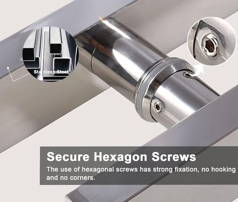 Stainless Steel Commercial Door Handle, Heavy Duty Double Sided Sliding Barn/Glass Push Pull for Bathroom & Kitchen (40-120cm)(Silver,120 cm (47in)) in Kuwait