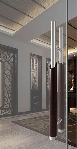Glass Door Handle, Push and Pull Wood Door Handle, SOID Wood Stainless Steel Handle, Offices Glass Door Pull Handle, 1200mm in Kuwait