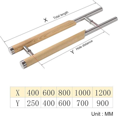 Glass Door Handle, Push and Pull Wood Door Handle, SOID Wood Stainless Steel Handle, Offices Glass Door Pull Handle, 1200mm in Kuwait