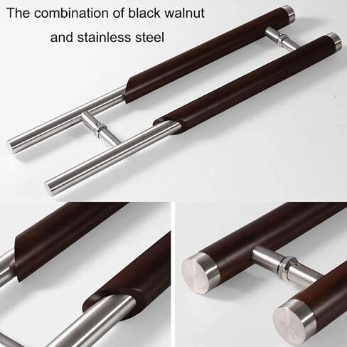 Glass Door Handle, Push and Pull Wood Door Handle, SOID Wood Stainless Steel Handle, Offices Glass Door Pull Handle, 1200mm in Kuwait