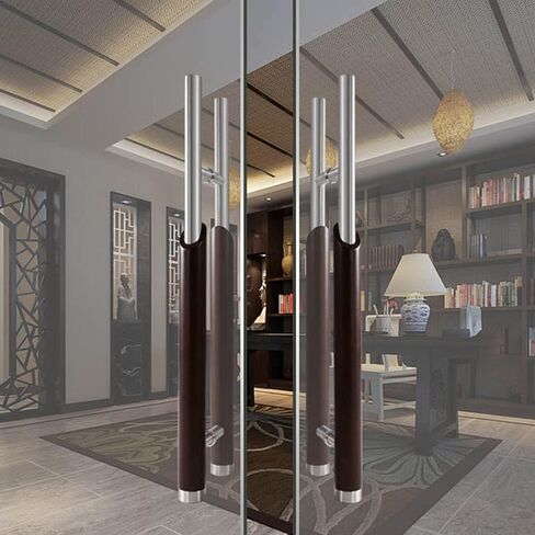 Glass Door Handle, Push and Pull Wood Door Handle, SOID Wood Stainless Steel Handle, Offices Glass Door Pull Handle, 1200mm in Kuwait