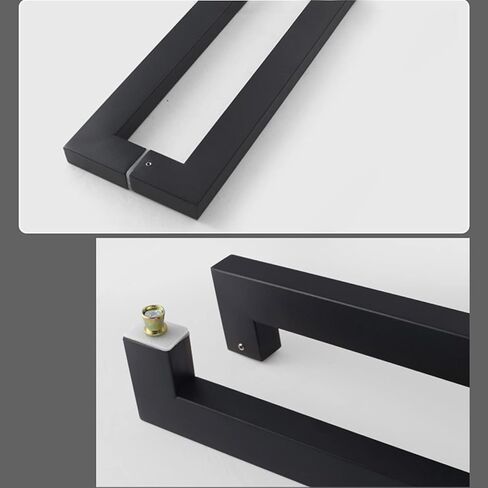 Office Glass Door Handle, Stainless Steel Brushed Finish Push Pull Barn Door Handle, Heavy Duty Commercial Grade Door Knob(Black,1200mm) in Kuwait