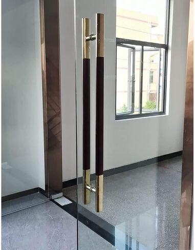 Double Side Mounted Heavy Duty Glass/Wood Door Push Pull Bar Handle, Stainless Steel Commercial Handle for Hotel/Office - 600mm x 400mm in Kuwait