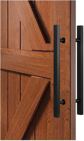 Heavy Duty Commercial Sliding Glass Barn Door Handle Pull, Stainless Steel Push-Pull for Interior/Exterior, 20-59 Inch, Back-to-Back Mount, Multiple Finishes(Black,80cm/31.5in) in Kuwait