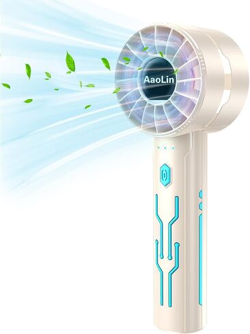 AaoLin 2 قطعة مروحة تربو محمولة باليد مع محرك عالي السرعة 7000 دورة في الدقيقة USB مروحة تبريد شخصية قابلة لإعادة الشحن 4 سرعات، وقت تشغيل 4-16 ساعة، مع حبل للسفر في الهواء الطلق، للنساء والأطفال، هدية الصيف in Kuwait