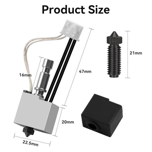 Upgrade Hotend Kit for Anycubic Kobra S1/Kobra S1 Combo 3D Printer, Hardened Steel Print Head Assembled Extruder Kit with Extra Hardened Nozzle 0.2,0.4,0.6,0.8mm,High Temp 450°C, Fast Print 600mm/s in Saudi Arabia