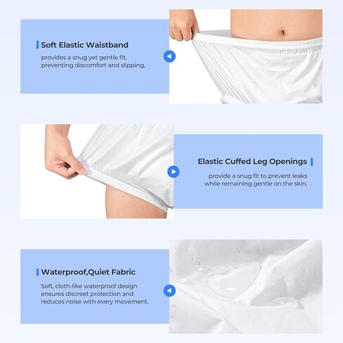 Adult Diaper Cover for Incontinence Noiseless Leakproof Underwear for Incontinence Reusable Adult Incontinence Underpants for Men and Women Comfortable All-Day Protection in Kuwait