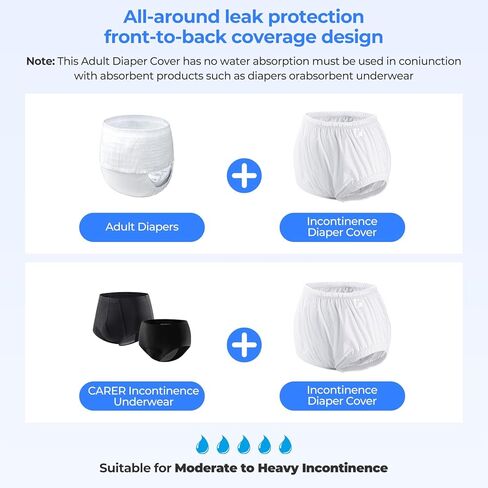 Adult Diaper Cover for Incontinence Noiseless Leakproof Underwear for Incontinence Reusable Adult Incontinence Underpants for Men and Women Comfortable All-Day Protection in Kuwait