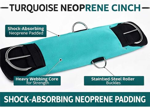 22" Horse Soft Padded Neoprene Turquoise Western Riding Saddle Cinch 9719-22 in Saudi Arabia