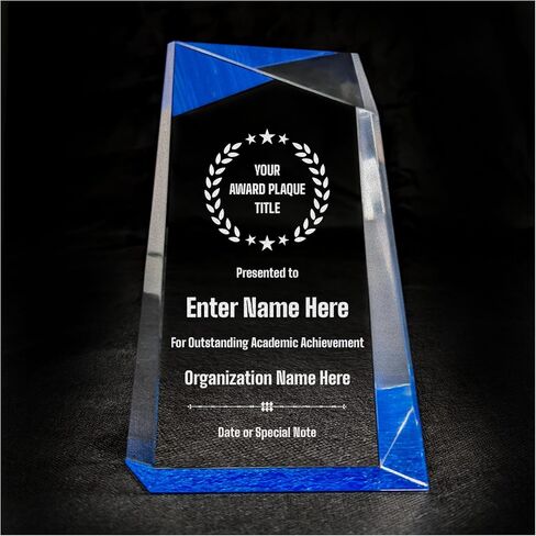 Personalized Acrylic Retirement Gifts For Men and Women, Laser Engraved Custom Trophy for Service Recognition, Fully Customizable Retirement Trophy Award for Boss, Employee, Teacher (Blue Oval) in Saudi Arabia