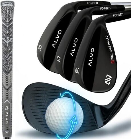 Premium Full Face Golf Wedges, Golf Wedge Set, 3 Wedges 52/56/60 Degree Wedge, Lob Wedge, Gap Wedge, Sand Wedge Golf Club for Men, Premium Grip, Right Hand in Saudi Arabia