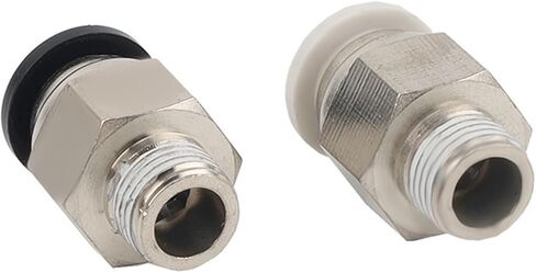 PC Black And White Quick Pneumatic Connector External Thread Straight Through Insert PC8-02/PC6-02/12-04 1Pcs(PC12-01(black)) in Saudi Arabia