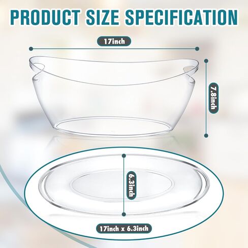 Ice Buckets for Parties, 2 PCS Ice Bucket for Cocktail Bar, 5.5L Drink Buckets for Parties, Wine Cooler, Champagne, Cocktails, Beer Chiller with 2 Ices Bucket Scoop(Clear) in Saudi Arabia