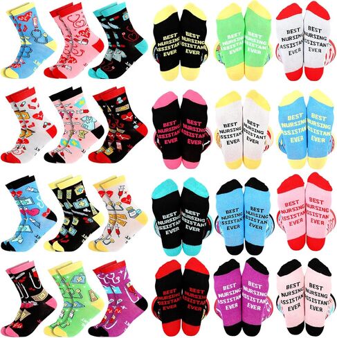 Suhine Novelty Socks OT Gift Bulk Funny Crew Socks for Valentine's Day Gift Women Men 911 Dispatcher SLP in Saudi Arabia
