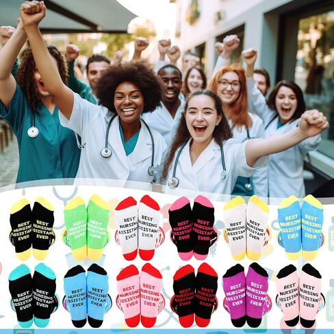 Suhine Novelty Socks OT Gift Bulk Funny Crew Socks for Valentine's Day Gift Women Men 911 Dispatcher SLP in Saudi Arabia