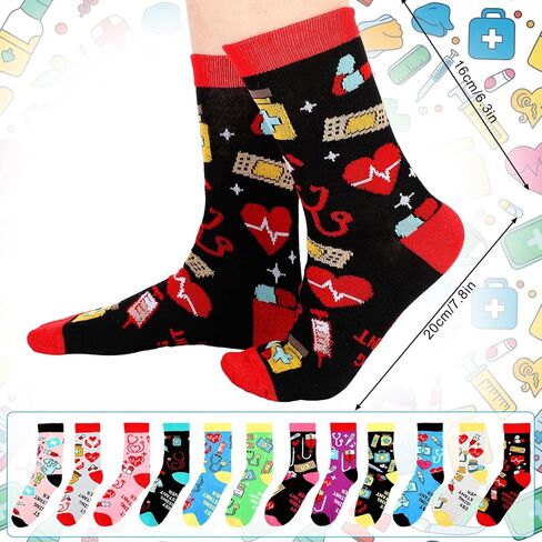 Suhine Novelty Socks OT Gift Bulk Funny Crew Socks for Valentine's Day Gift Women Men 911 Dispatcher SLP in Saudi Arabia