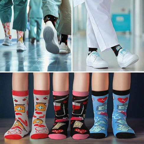 Suhine Novelty Socks OT Gift Bulk Funny Crew Socks for Valentine's Day Gift Women Men 911 Dispatcher SLP in Saudi Arabia