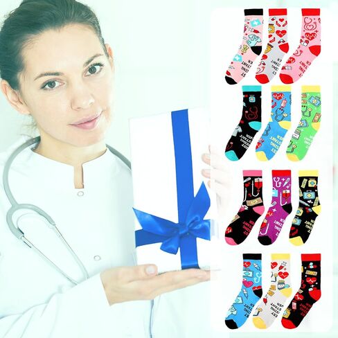 Suhine Novelty Socks OT Gift Bulk Funny Crew Socks for Valentine's Day Gift Women Men 911 Dispatcher SLP in Saudi Arabia