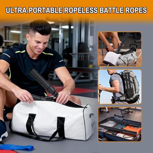 Ropeless Battle Ropes, Cordless Weighted Workout Ropes with Flexible Design, Low Impact Portable No Noise Fitness Equipment for Apartment Home Gym, Arm Training HIIT Cardio for Men & Women in Saudi Arabia