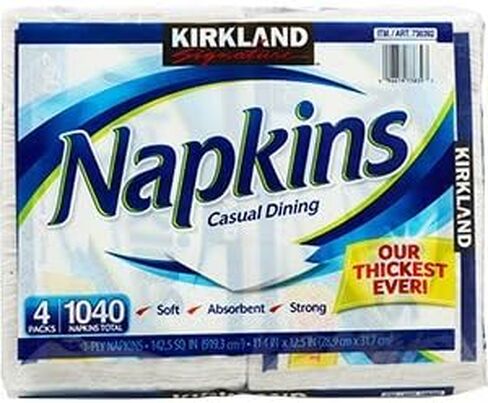 Kirkland Signature Casual Dining Napkins 4 packs 1040 ct Total in Saudi Arabia