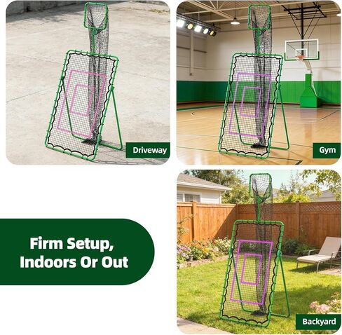 Volleyball Rebounder Net 7x4 FT, Adjustable Volleyball Training Equipment for Backyard Outdoor Solo Practice, Heavy-Duty 45-Layer Net with Ground Stakes & Target Belt in Saudi Arabia