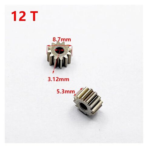 12T Teeth Metal Copper Gear Pinion Transmission Gear Replaceable Electronic Starter for 3.175mm Shaft RS-550 RS-555 DC in Saudi Arabia