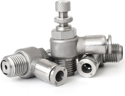 30PCS 304 Stainless Steel Regulating Throttle Valve Quick Connector Speed Control Switch SL6-M5/4-01/10-03 Pneumatic Fittings(SL12-03) in Kuwait