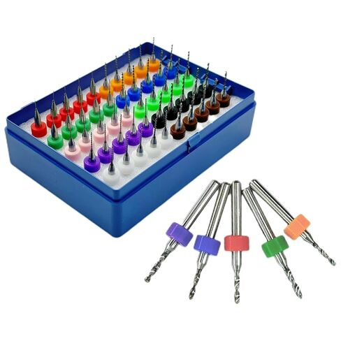 50pcs Micro Drill Bit Set, Tungsten Carbide PCB Drill Bits for Printed Circuit Board, Jewelry, Model Making, DIY Woodworking, Plastic & Resin Craft in Saudi Arabia