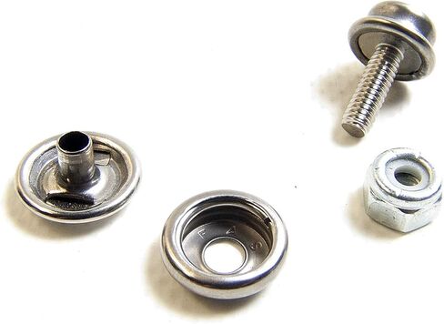 غطاء ومقبس، من الفولاذ المقاوم للصدأ مع مسمار برغي آلي مقاس 1/2 بوصة #8 اختر الكمية التي تحتاجها وصمولة القفل (5 من كل قطعة) in Kuwait