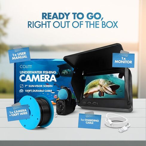 Underwater Fishing Camera, Portable Ice Fishing Camera with Monitor, Real Time Fish Viewing for Lakes and Rivers, No WiFi Required in Saudi Arabia