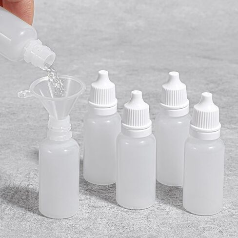 6 PCS 15ml (0.5oz) Small Plastic Dropper Bottles with 2 Funnel, Squeezable Empty Eye Liquid Dropper Sample Portable Travel Containers with Childproof Cap Plug for Essential Oil Serums in Saudi Arabia
