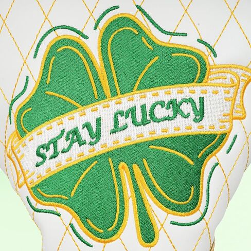 غطاء رأس نادي الجولف Clover Driver غطاء رأس Lucky Golf Head غطاء رأس سائق الجولف من الجلد الفاخر، تصميم البرسيم الأخضر غطاء نادي Stay Lucky Club in Saudi Arabia