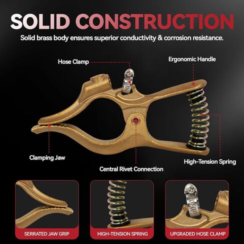 LISSAM T-Style 400A Heavy Duty Brass Welding Ground Clamp for MIG TIG ARC Welder in Saudi Arabia