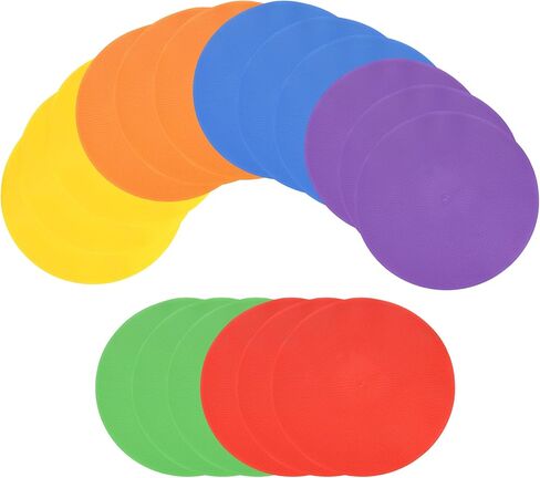 Spot Markers for Agility Dot, Non-Slip Poly Spots Floor Dots Flat Field Soccer Training Equipment 9 in & 18 Pcs & Multicolor -Fitting for (Gym/Sports/Training/PE Games/Dance) in Saudi Arabia