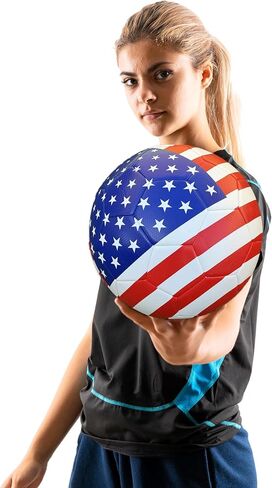 USA Stars and Stripes Soccer Ball: Perfect for US Soccer and World Cup Fans - Team USA - Youth and Adults - Official Patented US Flag Soccer Ball Size 5 in Saudi Arabia