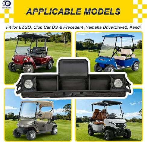 سلة تخزين أمامية لعربة الجولف، صينية تخزين عربة جولف مطورة بدون حفر مع حجرة تبريد، منظم سلة تخزين قابل للطي لـ EZGO TXT وRXV، Club Car DS & Precedent، Kandi in Kuwait